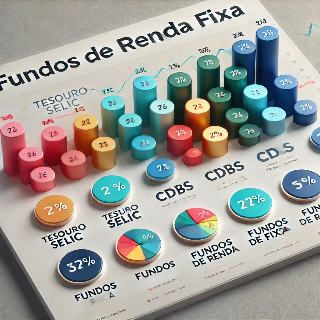 Gráfico com opções de investimentos a curto prazo em 2025